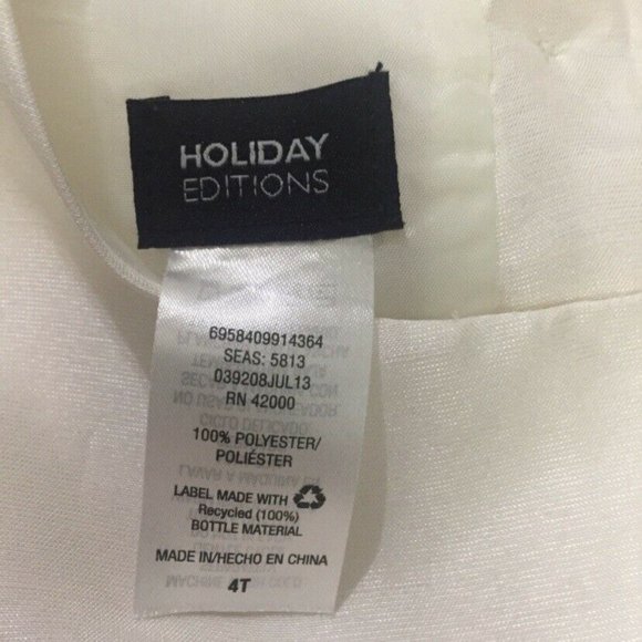 Holiday Edition Girls Dress Size 4 Beige With Blac - Picture 4 of 5